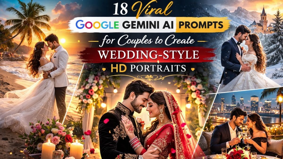 18 Viral Google Gemini AI Prompts for Couples to Create Wedding-Style HD Portraits