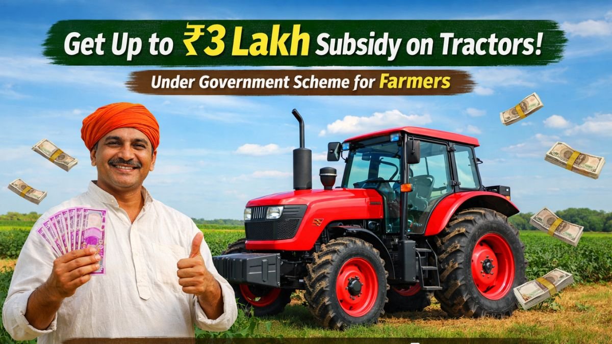 Farmers Can Get Up to ₹3 Lakh Subsidy on Tractor Purchase Under Government Scheme