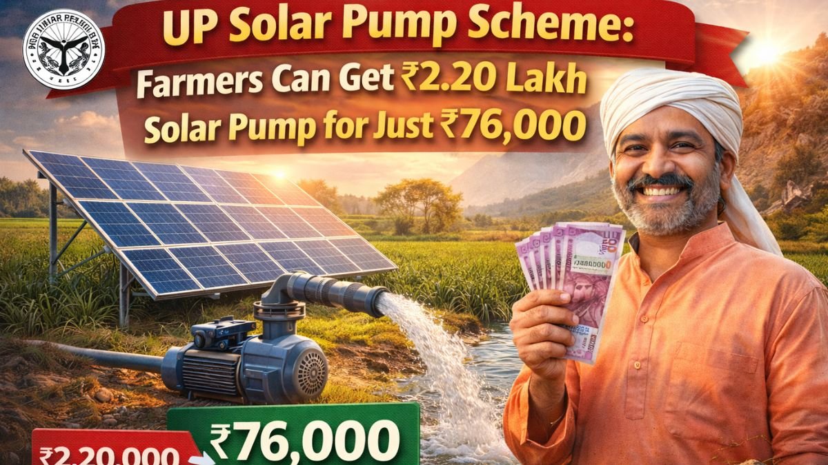 UP Solar Pump Scheme: Farmers Can Get ₹2.20 Lakh Solar Pump for Just ₹76,000
